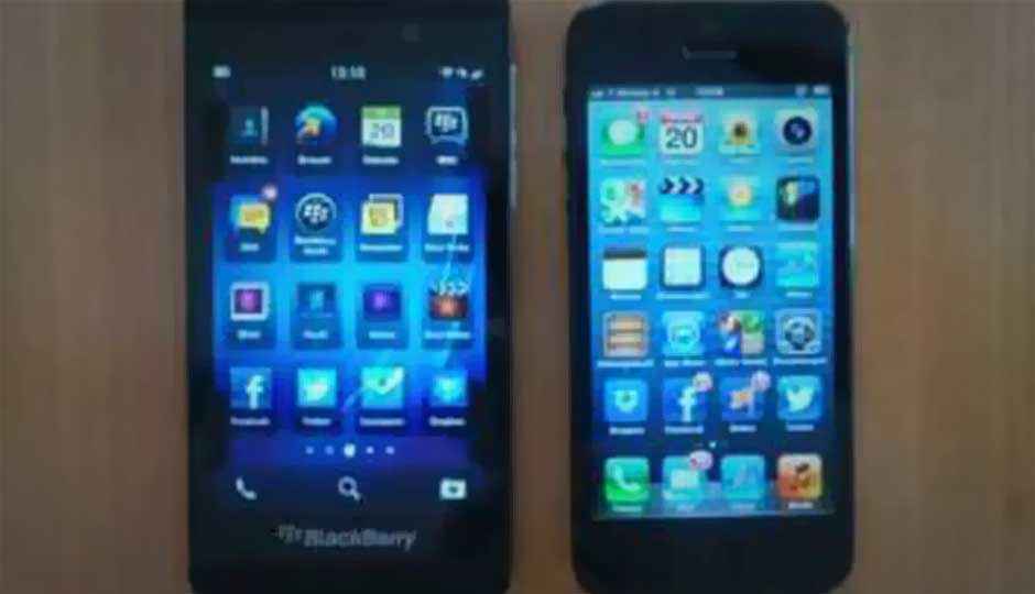 Someone does the unthinkable; pits a BB10 device against an iPhone 5