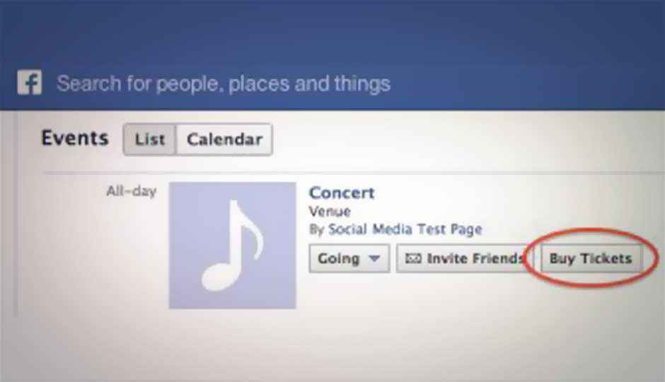 Facebook testing ‘Buy Tickets’ button for Events