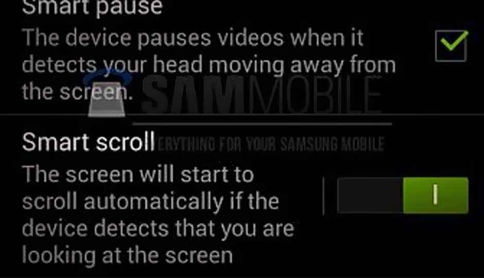 Samsung Galaxy S IV screenshots show Smart Scroll, Smart Pause features