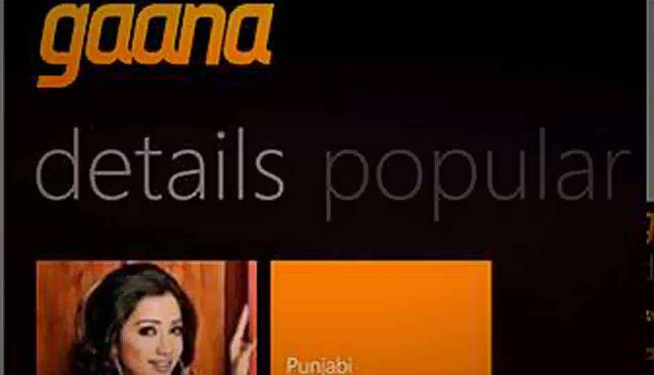 Gaana music streaming app launched for Windows Phone 7 and 8 users