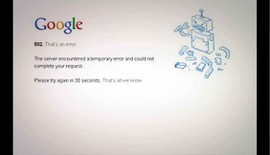 Gmail and other Google services temporarily unavailable today in India