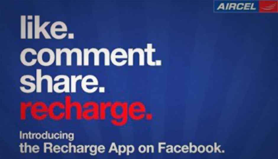 Aircel launches Recharge app on Facebook