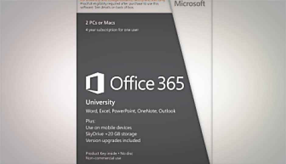 Office 365 University launched in India at Rs. 4,199 (4-year subscription)