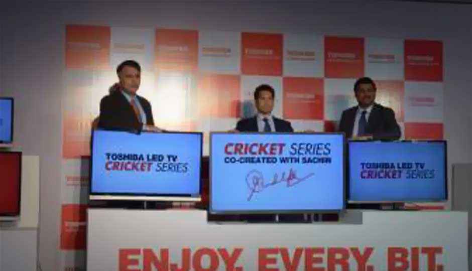 New Toshiba Cricket series LED TVs launched by Sachin Tendulkar