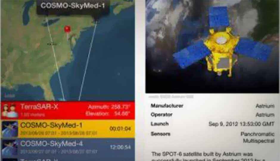 An app that sends out alerts if satellites are spying on you