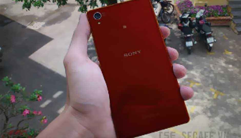Red Sony Xperia Z1 running Android 4.4 KitKat surfaces
