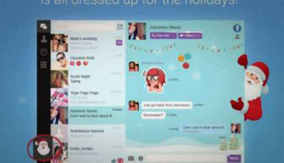 Viber for desktop gets Santa theme and free stickers