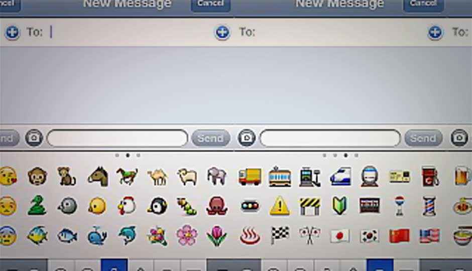 Apple iOS 5 devices have Emoji onboard, an emoticons keyboard