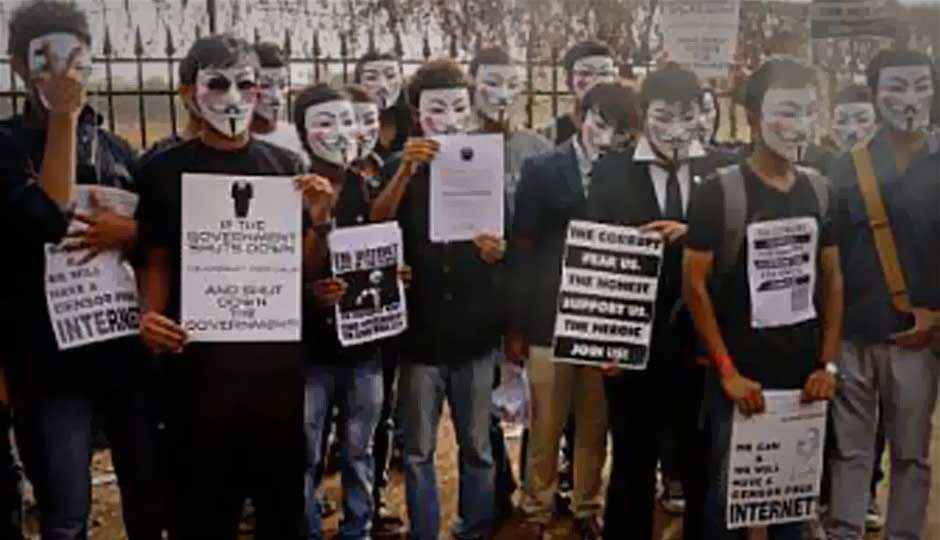 Anonymous Operation India protest at Azad Maidan, Mumbai