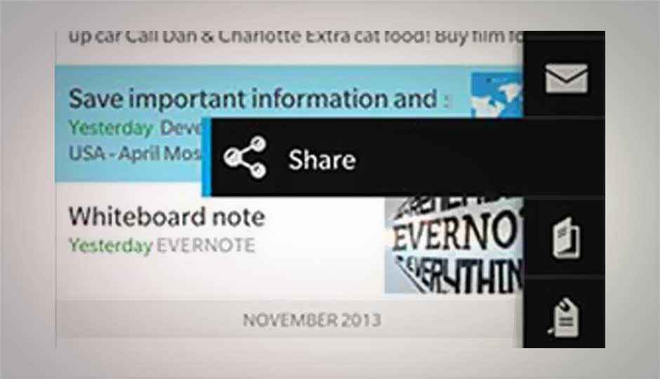 Evernote for BB10 updated with improved sharing tools and new Premium features