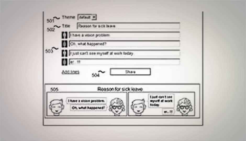 Google patents process for converting chats into comic strips