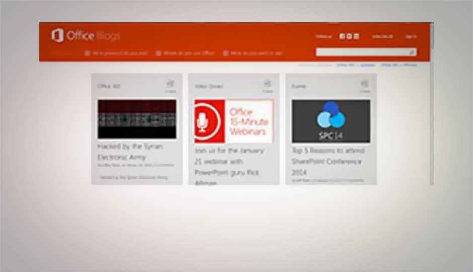 Syrian Electronic Army hacks Microsoft’s Office blog hours after its redesign