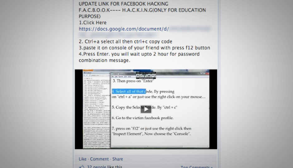 Hackers targeting Facebook users in India to gain likes and followers