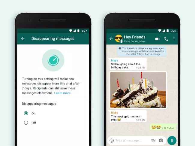 Whatsapp disappearing feature