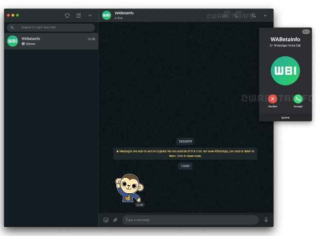 Calling feature spotted on WhatsApp desktop client by WABetaInfo