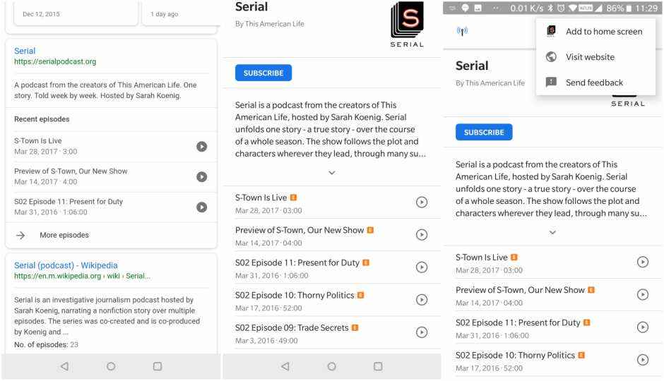 Google rolls out podcast player in search for Android users