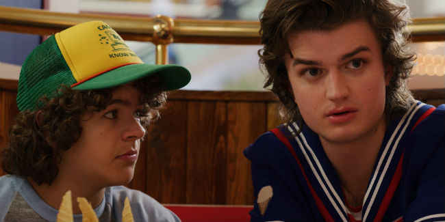 Shot of Dustin and Steve from Stranger Things 3