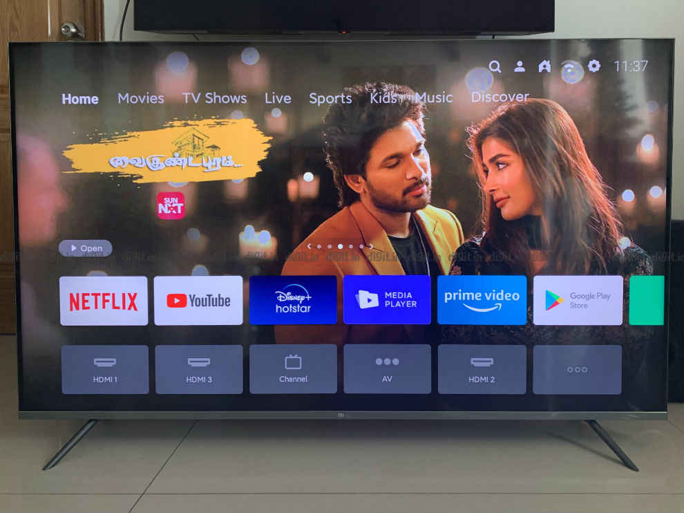 The Mi QLED TV 4K gives users the option of using the PatchWall UI.