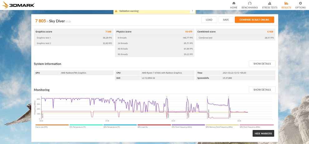 3DMark 'Sky Diver' benchmark test