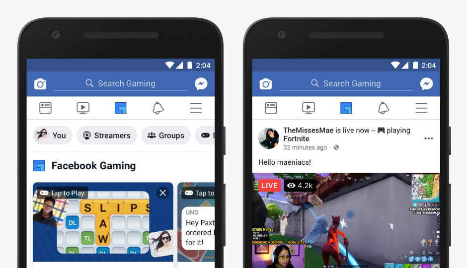 Facebook takes on YouTube, Twitch by adding ‘Gaming’ section to its mobile app