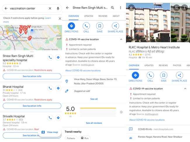 Google has announced that it is making it easier for the general public to find the COVID-19 vaccination centres in India