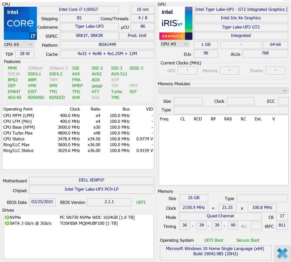 Dell XPS 13 9310 Specs