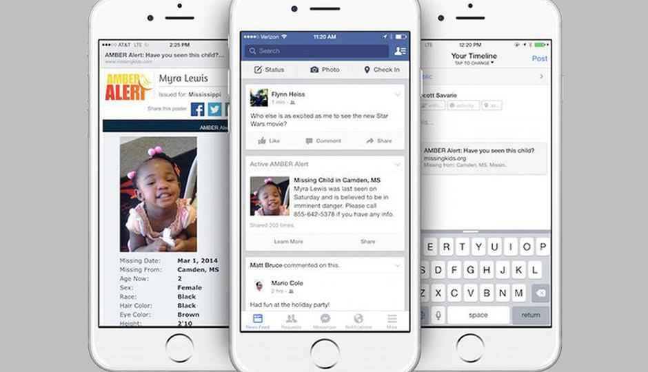 Facebook to post Amber alerts to find missing children