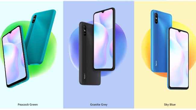 Xiaomi redmi 9A in three colours