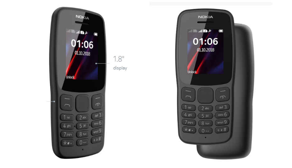 Nokia 106 feature phone with up to 15.7 hours talk time launched in India for Rs 1,299