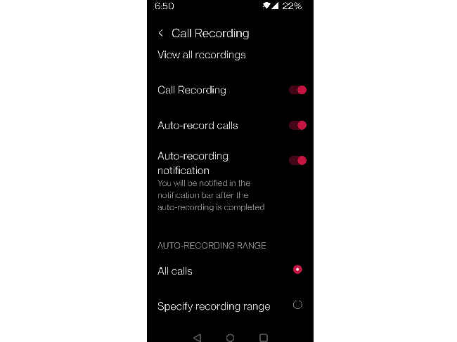 Call recording on OnePlus