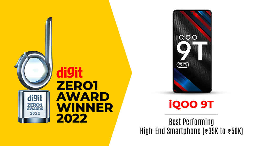 Digit Zero1 Award Winner for High-End Smartphones 2022: iQOO 9T