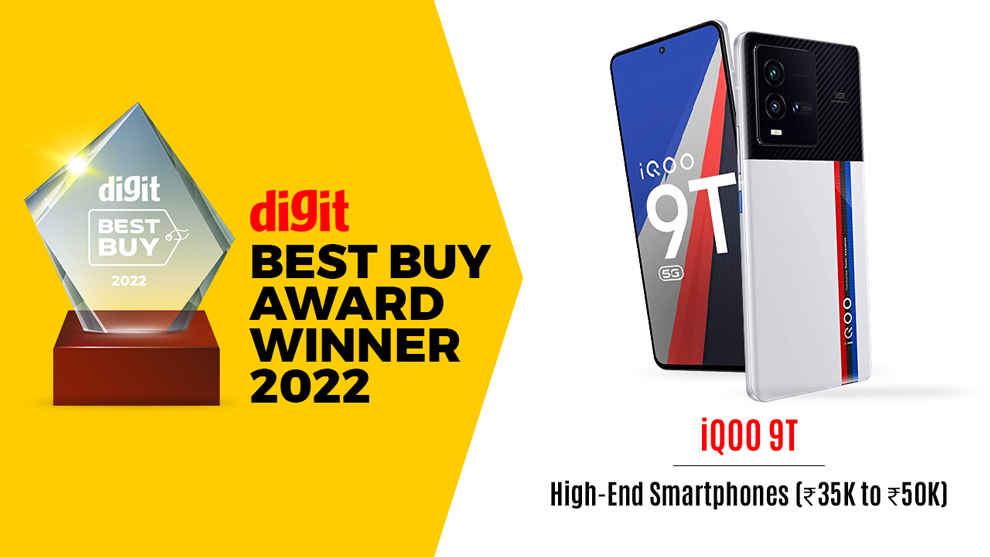 Digit Best Buy Winner for High-End Smartphones 2022: iQOO 9T