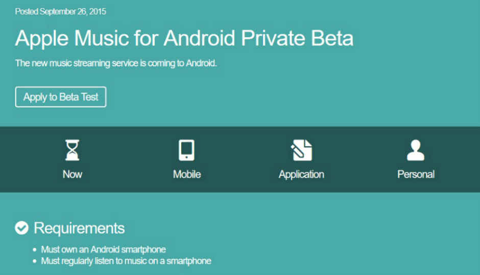 Apple recruits beta-testers for Apple Music on Android