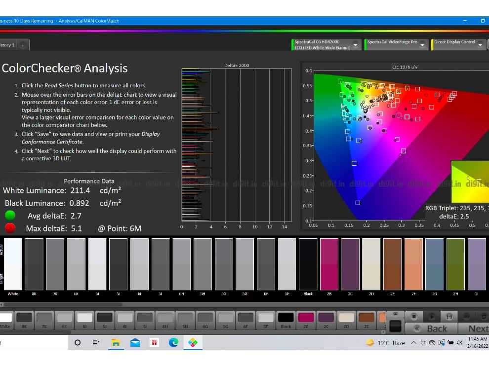 Colorchecker analysis