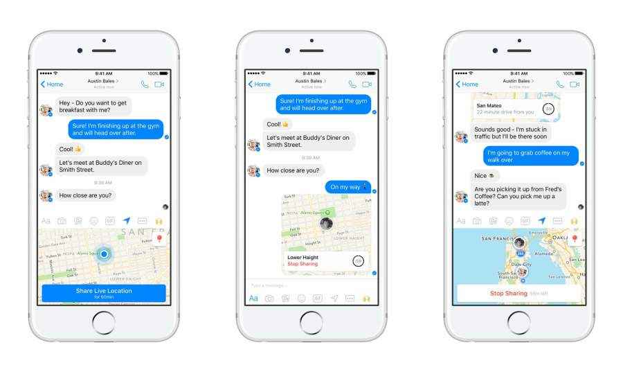 Facebook Messenger adds live location sharing feature