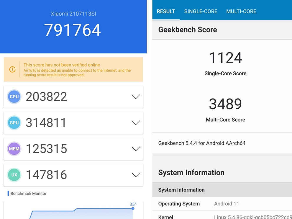 Xiaomi 11T Pro 8GB/256GB AnTuTu skóre