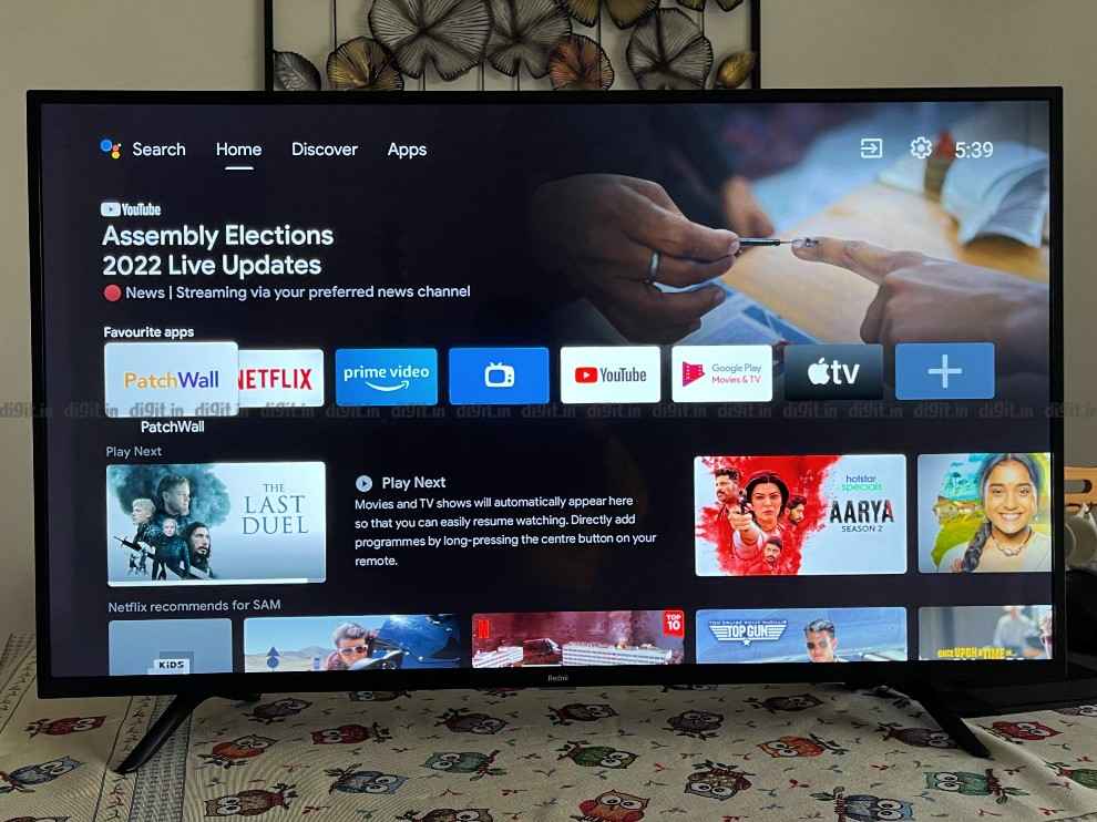 Redmi Smart TV X43 Android TV UI. 