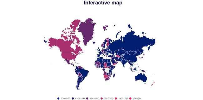 cheapest and expensive mobile data world