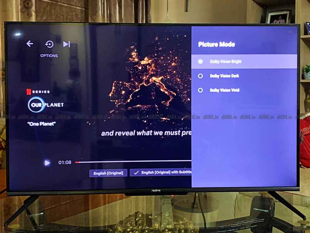 The Realme TV Supports Dolby Vision Bright, Dolby Vision Dark and Dolby Vision Vivid. 