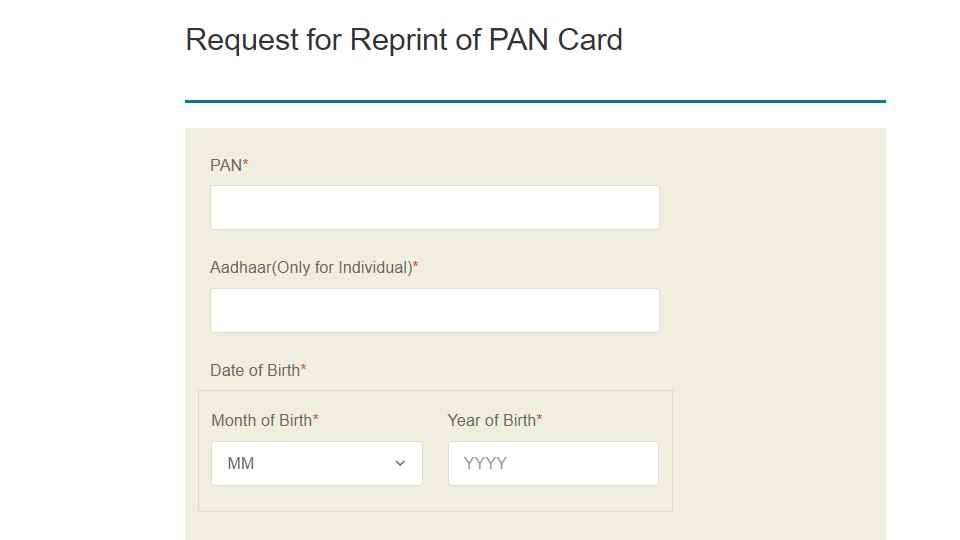 Reprint of PAN card 