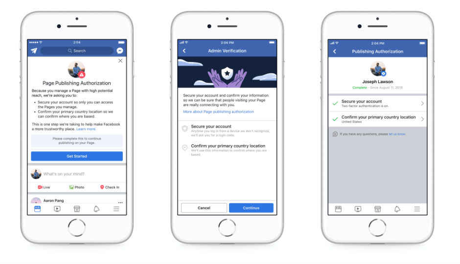 Facebook introduces new authorisation requirements for Page managers