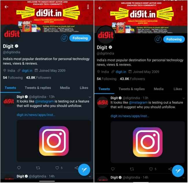 Twitter OLED friendly dark mode Lights Out prakhar khanna