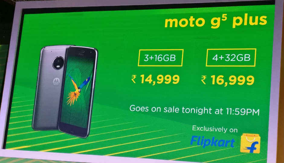 Moto G5 Plus launched exclusively on Flipkart at starting price of Rs 14,999