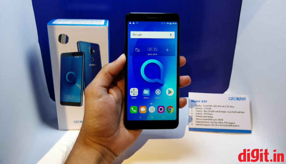‘Alcatel 3V’ budget smartphone with FullView 18:9 display, Android 8.0 Oreo launched in India at Rs 9,999