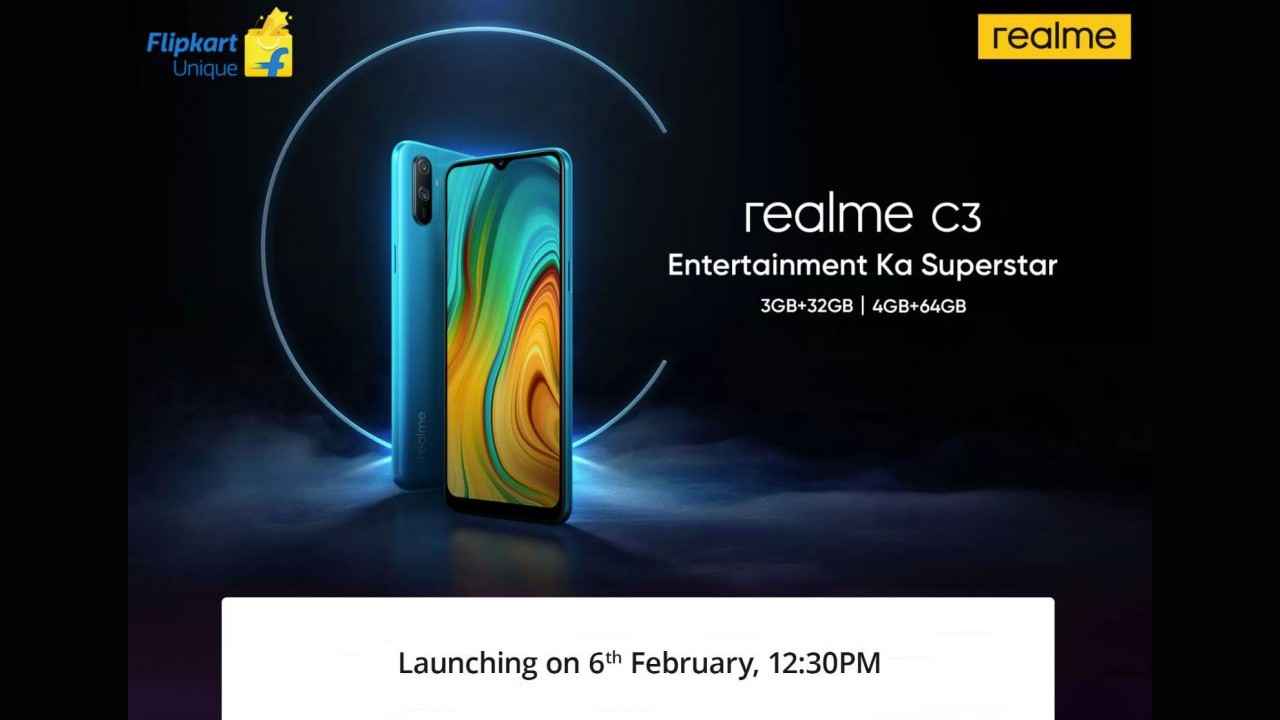 Realme C3 with Helio G70 chipset, 5000mAh battery and more to be launched in India on February 6