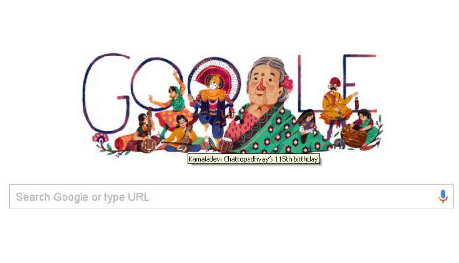 Google आज अपने Doodle के माध्यम से Kamaladevi Chattopadhyay को कुछ ऐसे कर रहा है याद