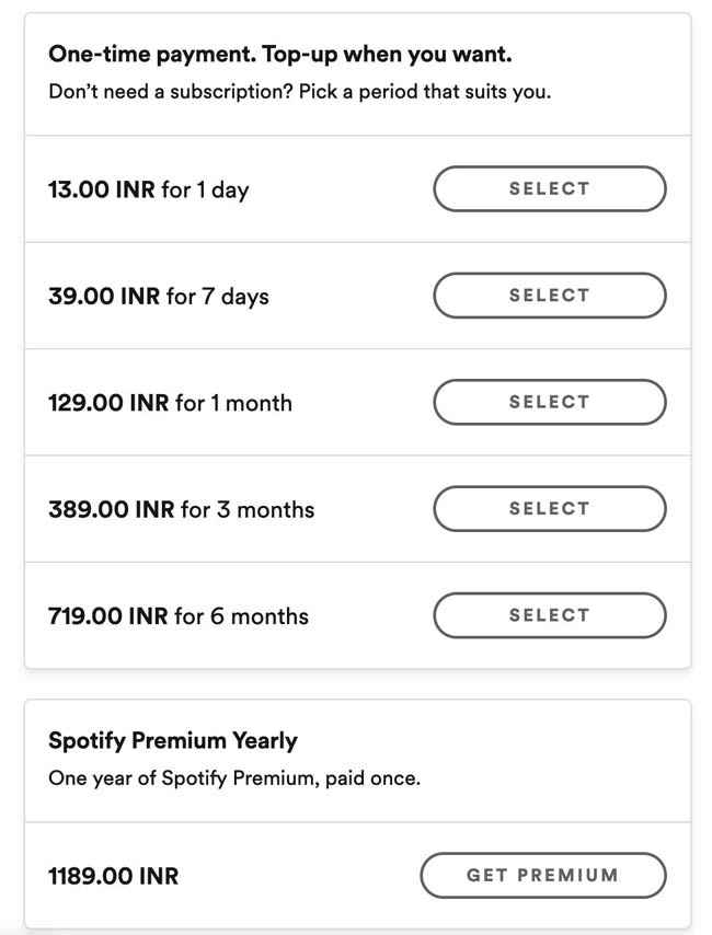 Premium plans - Spotify