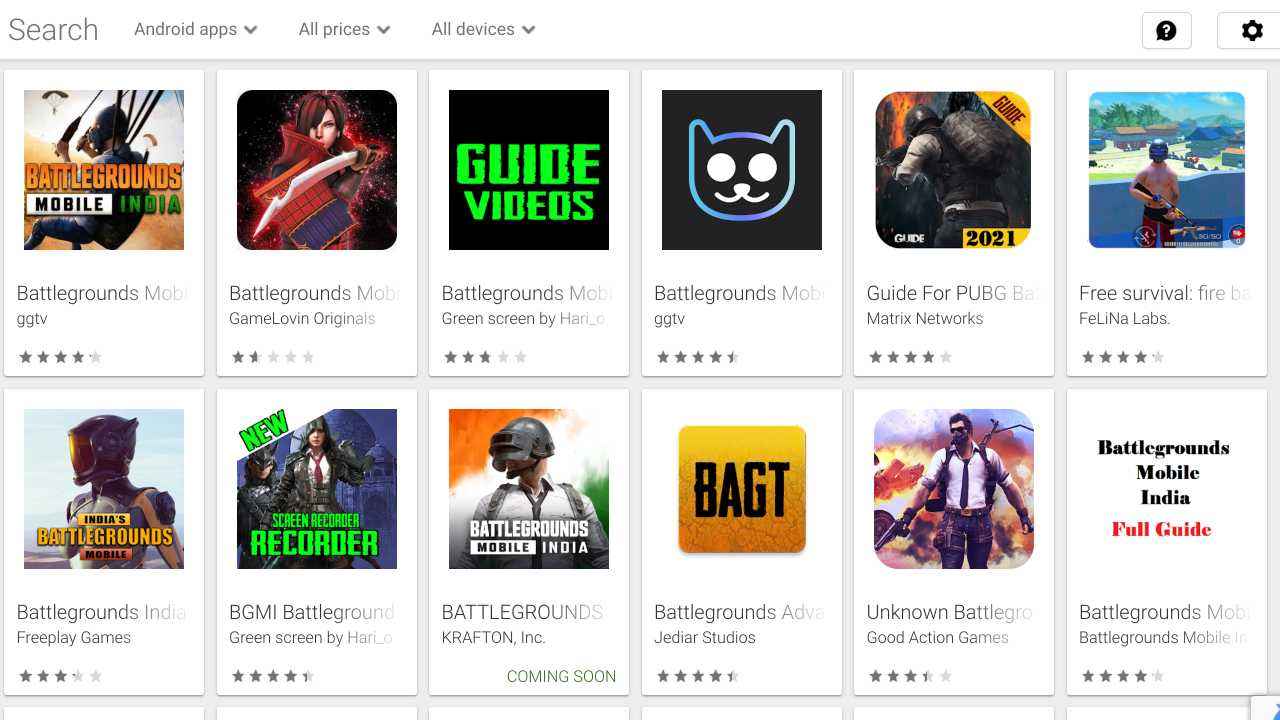 Battlegrounds Mobile India: Imitator apps flood the Google Play Store