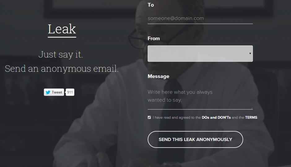 ‘Leak’ service lets you send emails anonymously