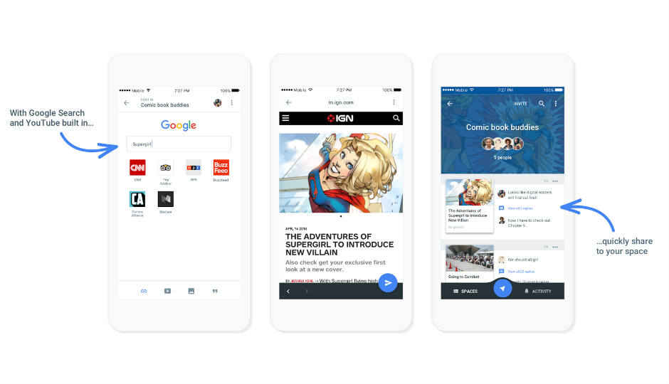 Google Spaces makes sharing easy on Android and iOS